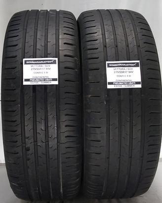 2 PNEUMATICI USATI 215/55R17 94V CONTI C5 CONTINEN