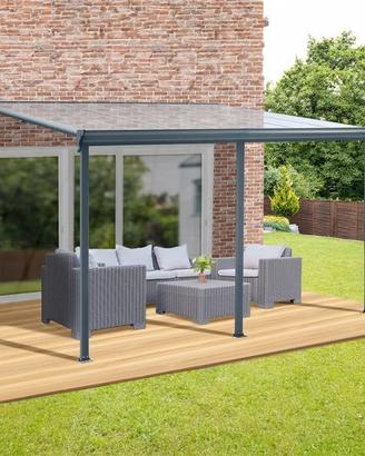 Tettoia a pergola, colore grigio