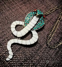Collana Egiziana Sphinx Ciondolo Cobra 7cm x 3,5cm
