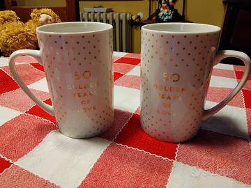 Coppia tazze cinquantesimo anniversario matrimonio