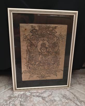Disegno tradizionale su carta Divinità Buddhista