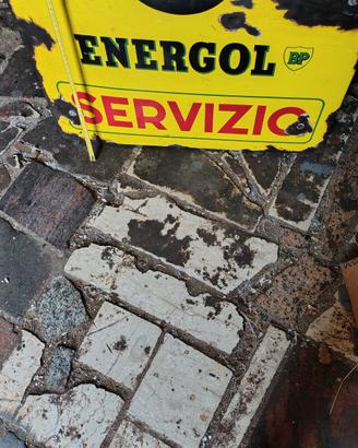 insegna smaltata Agip energol 