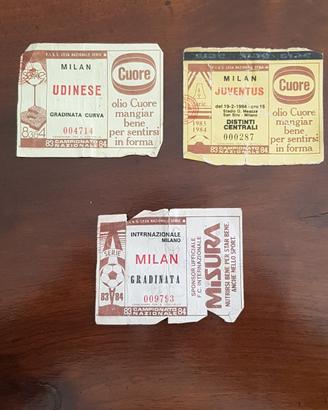 Biglietti partite Milan 83-84