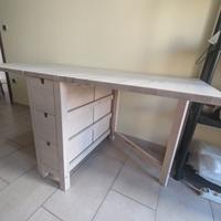 Tavolo pieghevole Norden Ikea con 6 cassetti