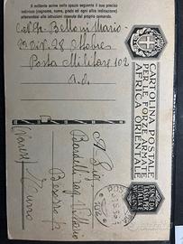 I1200 cartolina postale 1936 africa