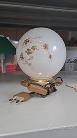 Abat-jour vintage in vetro e ottone - raffinata