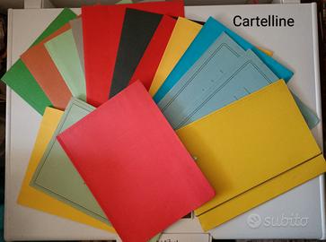 Lotto cartelline cartoncini fogli colorati
