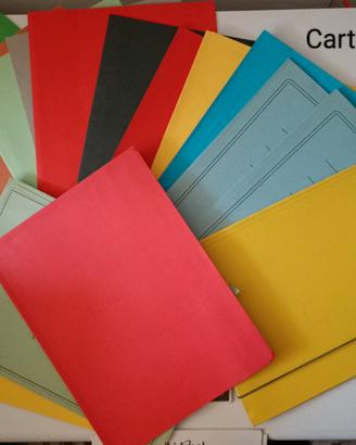 Lotto cartelline cartoncini fogli colorati