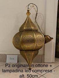 LAMPADARIO ETNICO OTTONE ORIGINALE