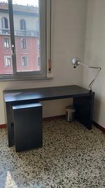 SCRIVANIA MALM (IKEA) + LAMPADA E CESTINO