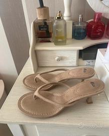 Sandalo donna infradito beige tg 40