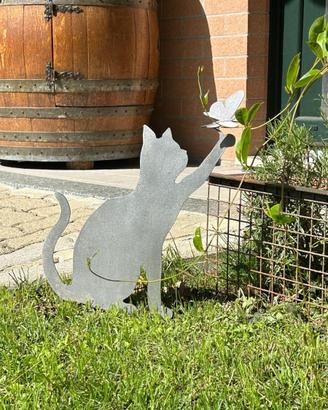 SAGOMA GATTO DECORATIVA GIARDINO