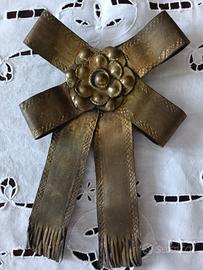 Antico Fiocco Ornamentale in Ottone - primi '900