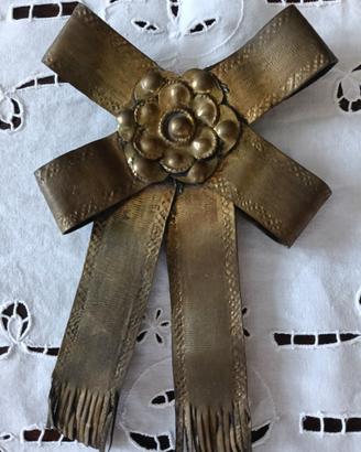 Antico Fiocco Ornamentale in Ottone - primi '900