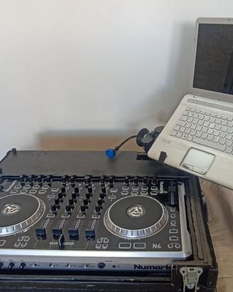 Numark  N4 mixer DJ + PC Sony Vaio + Flight case