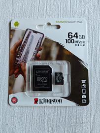 Memoria micro SD 64 Kingston nuova