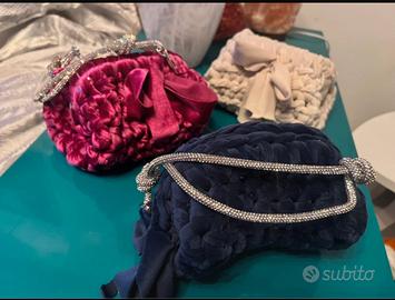 Borse clutch in velluto fatte a mano personalizzab