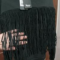 Felpa nera con frange Boxeur Des Rues. Nuova.