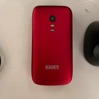 Telefono  Saiet con sportellino dincolore rosso