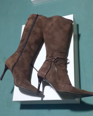 Stivali donna in pelle scamosciata made in Italy 