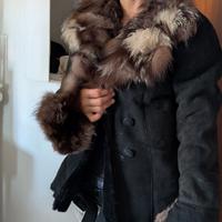 Giacca in pelle e pelo vero / pellicceria Canali