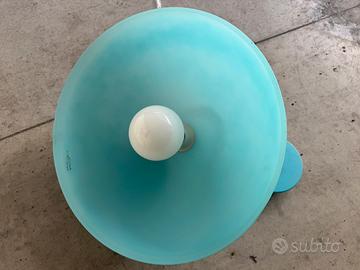 Lampadario vetro colore celeste per bagno/cucina