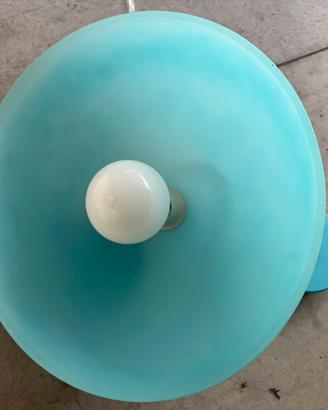 Lampadario vetro colore celeste per bagno/cucina