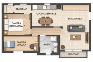 Trilocale con posto auto - zona Golosine