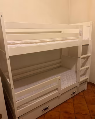 Letto a castello Interbeds legno bianco 80x160