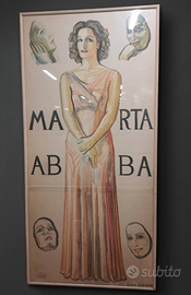Manifesto raro di Guido Cadorin. Marta Abba