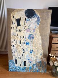 RiproduzIone su tela G.Klimt Il bacio 160x110