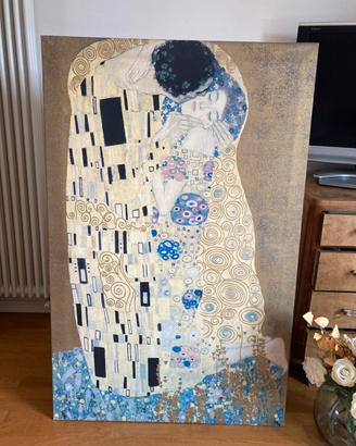 RiproduzIone su tela G.Klimt Il bacio 160x110