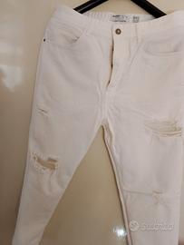 jeans bianco strappato  Bershka IT44/W34