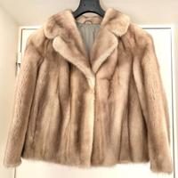 Giacca pelliccia visone grigio chiaro argento