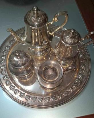 Elegante Servizio da tè e caffè vintage metallo