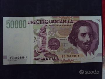 cartamoneta lire 50000 bernini