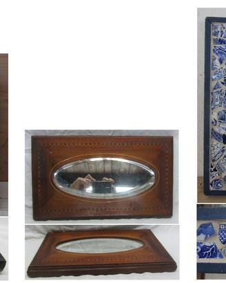 Specchio cornice legno mosaico ceramica