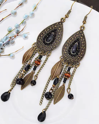 ORECCHINI Boho Western Indian in metallo