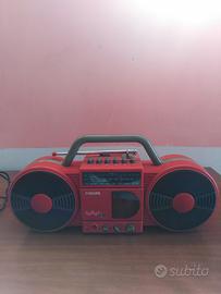 Radio musicassetta Philips roller Rosso vintage 