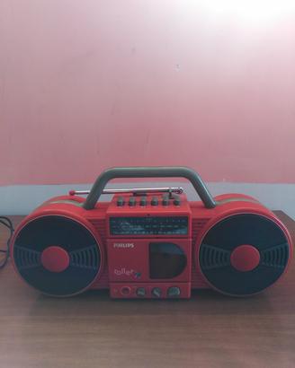 Radio musicassetta Philips roller Rosso vintage 