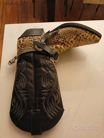 STIVALI SENDRA ORIGINALI PITONE E PELLE NERA TG 41