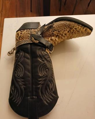 STIVALI SENDRA ORIGINALI PITONE E PELLE NERA TG 41