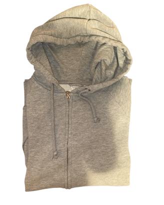 felpa con zip scout grigia