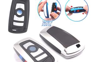 CUSTODIA COVER CHIAVE BMW QUADRATA CROMATA E NERA