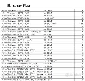 cavi in fibra ottica