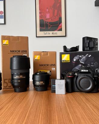 Nikon D5300 kit + 2 obiettivi + accessori