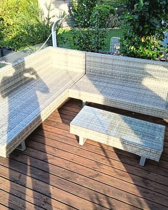 divano angolare da giardino