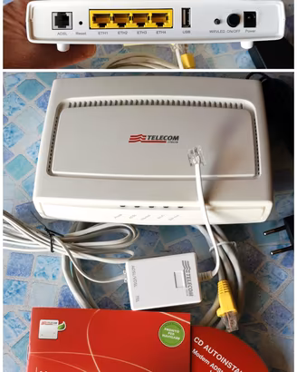Modem Router ADSL2+ Wi-Fi Telecom Italia Completo