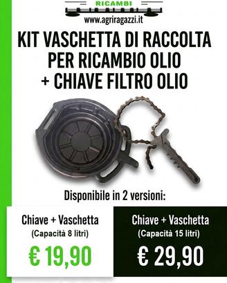 Kit Vaschetta di Raccolta + Chiave Filtro Olio