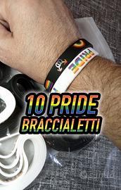 Braccialetti PRIDE LGBT , 10 pezzi in silicone